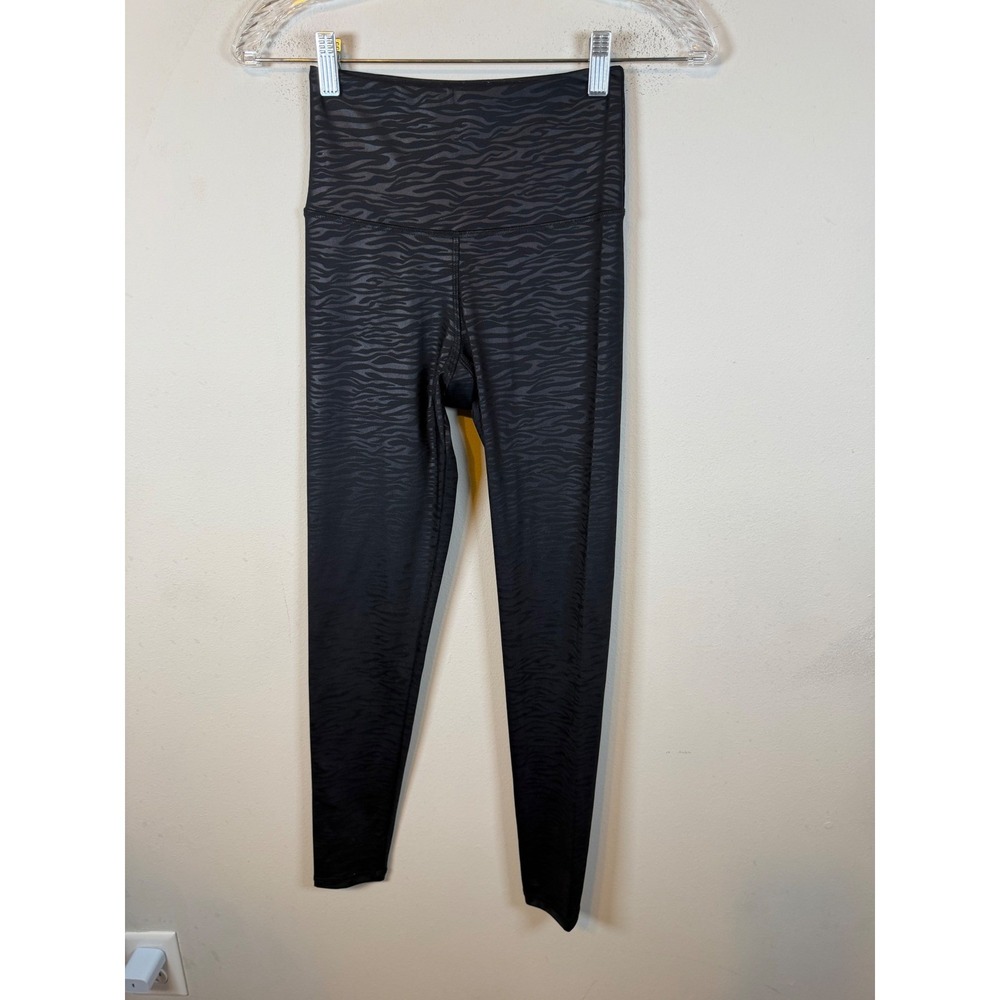 Strut This Womens Leggings Tonal Zebra Print Black One Size